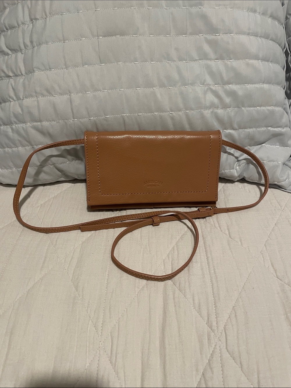 American Leather Leather Crossbody Clutch Tan